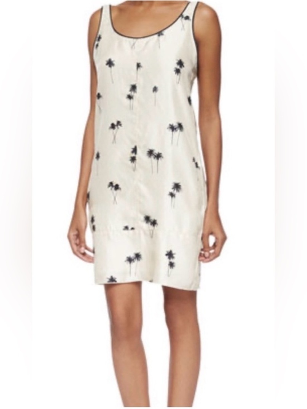 NEW Rag & Bone 'Natalie' sleeveless palm tree dress whitecap Size 2 100% Silk